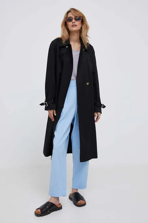 Пальто Calvin Klein жіноче колір чорний перехідне