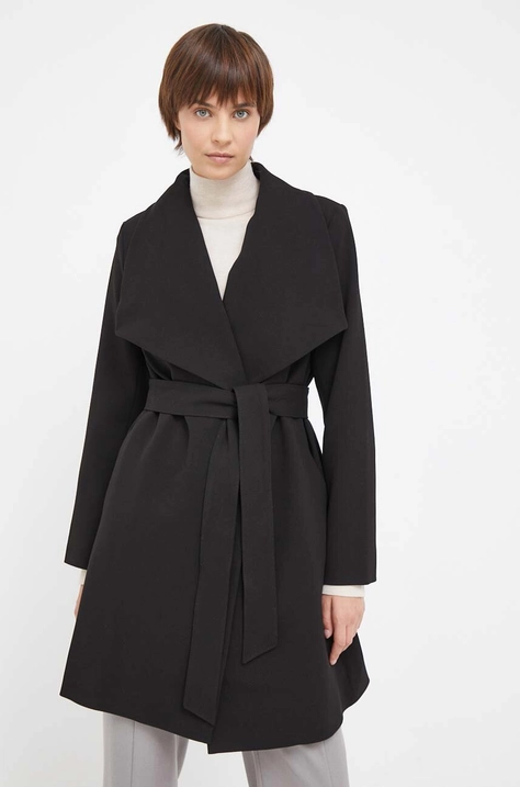 Lauren Ralph Lauren palton femei, culoarea negru, de tranzitie