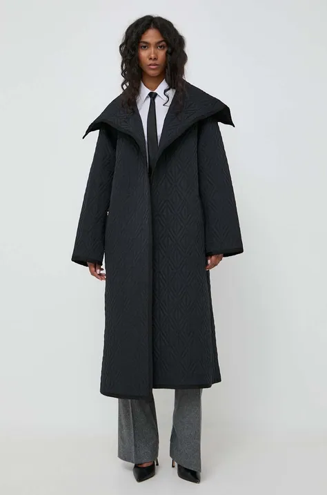 Παλτό Elisabetta Franchi χρώμα: μαύρο