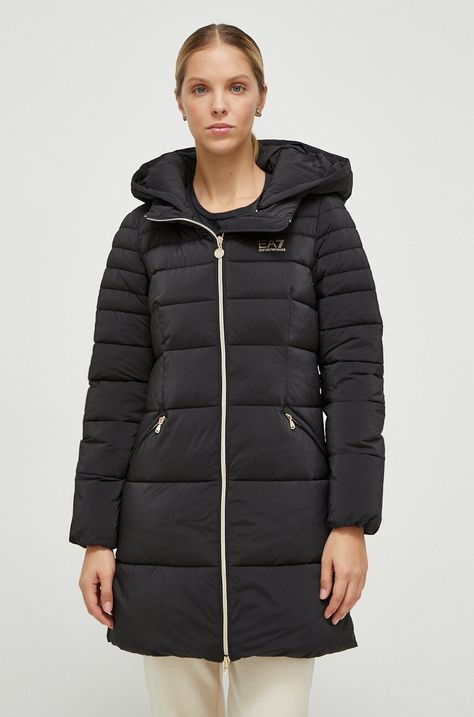 Куртка EA7 Emporio Armani женская цвет чёрный зимняя