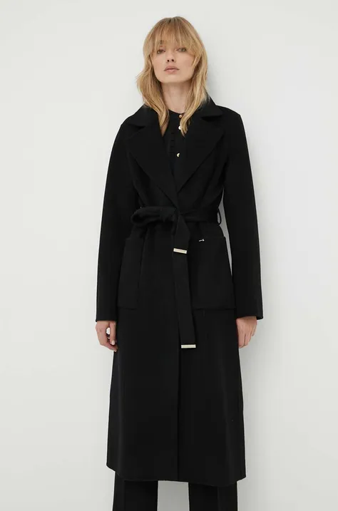 Μάλλινο παλτό MICHAEL Michael Kors χρώμα: μαύρο