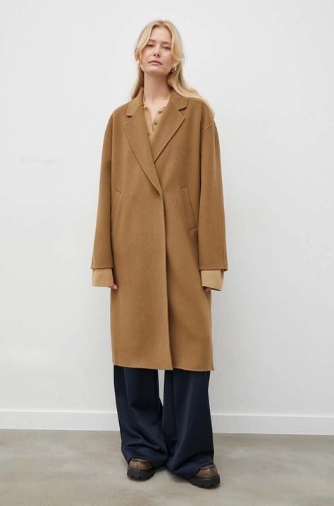 Шерстяное пальто Herskind цвет коричневый переходное oversize