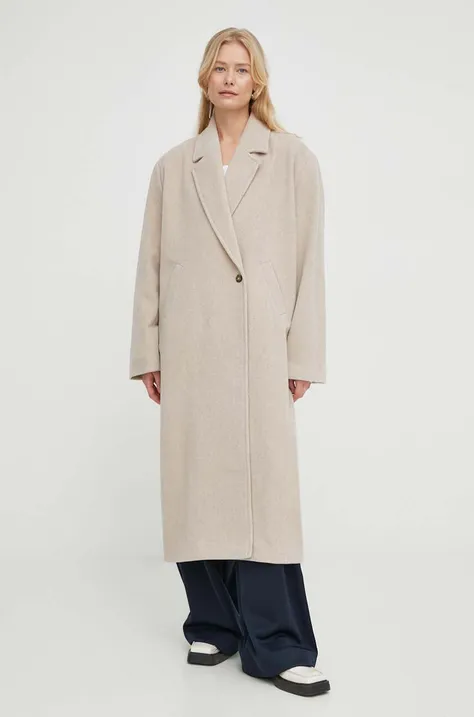 Μάλλινο παλτό Herskind χρώμα: μπεζ