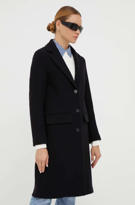Μάλλινο παλτό Marc O'Polo χρώμα: μαύρο