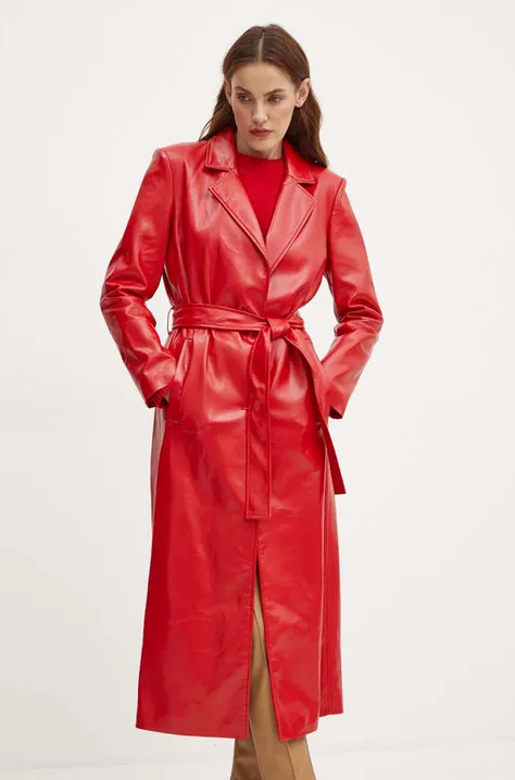 Guess płaszcz damski kolor czerwony przejściowy