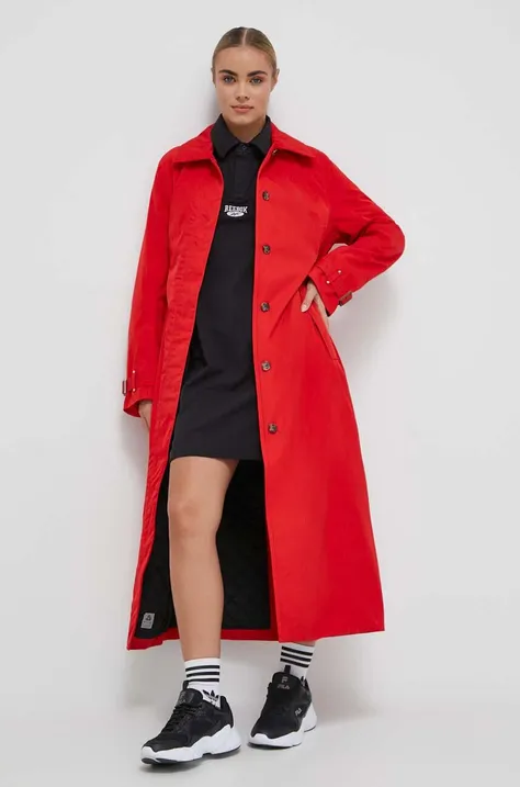 Nepremokavý kabát Didriksons Matilde dámsky, červená farba, prechodný