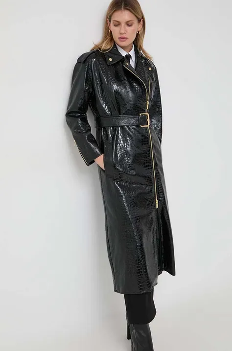 Kabát Pinko dámsky, čierna farba, prechodný