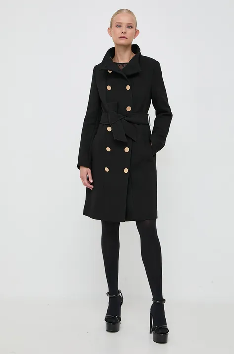 Παλτό Marciano Guess χρώμα: μαύρο