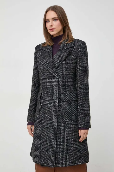 Kabát s prímesou vlny Morgan šedá farba, prechodný, dvojradový