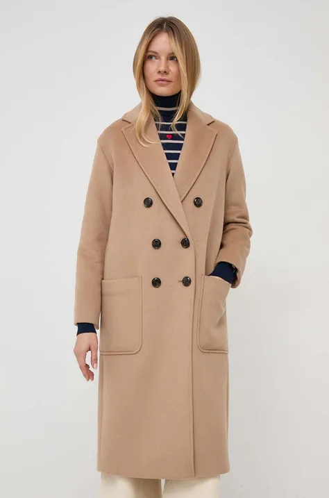 Пальто с примесью шерсти MAX&Co. цвет коричневый переходное oversize