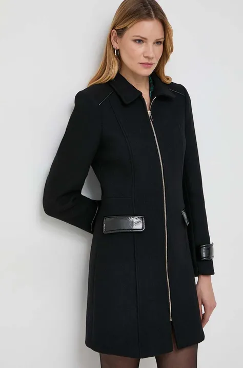 Morgan płaszcz wełniany kolor czarny przejściowy
