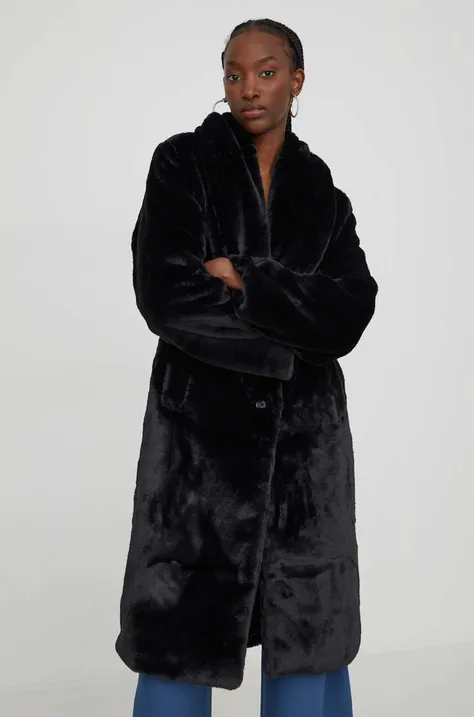 Kabát Abercrombie & Fitch dámsky, čierna farba, prechodný