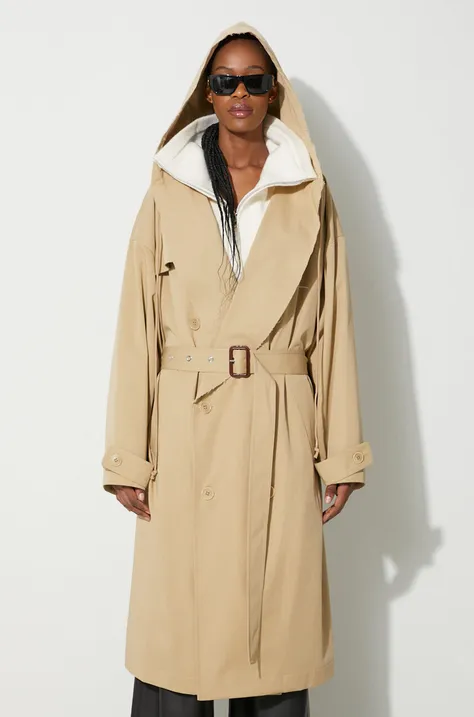 Kabát JW Anderson dámský, béžová barva, přechodný, dvouřadový, CO0267.PG0289