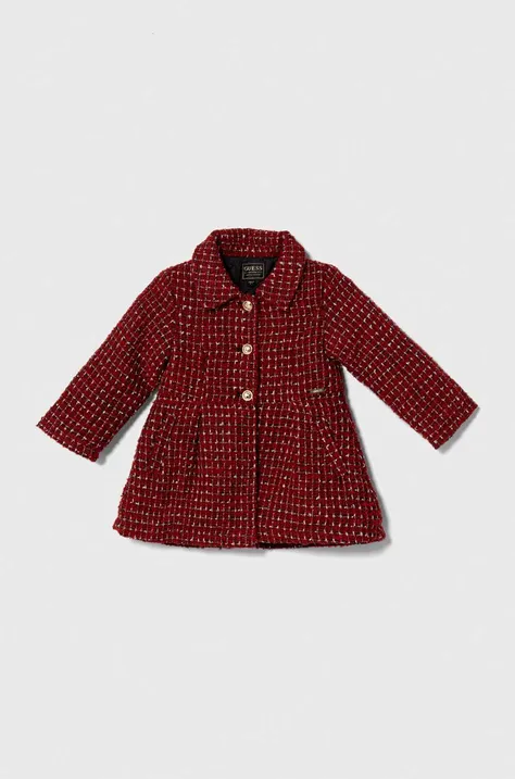 Παιδικό παλτό Guess χρώμα: κόκκινο
