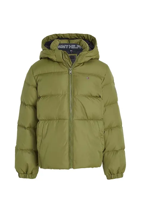 Dječja pernata jakna Tommy Hilfiger boja: zelena