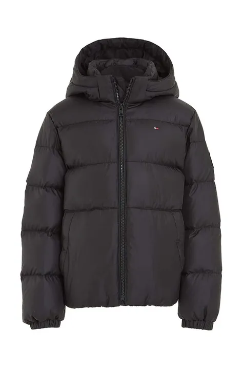 Dječja pernata jakna Tommy Hilfiger boja: crna