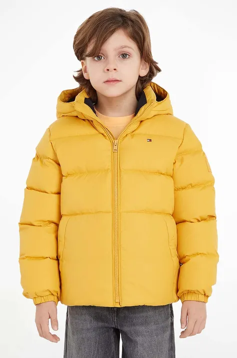 Tommy Hilfiger kurtka puchowa dziecięca kolor żółty
