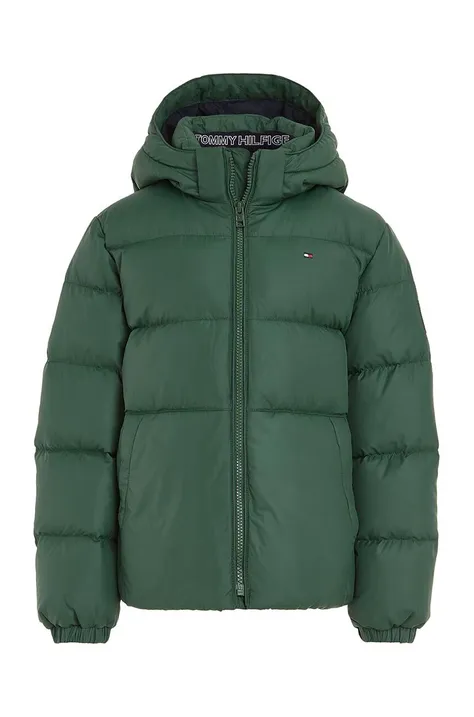 Дитяча пухова куртка Tommy Hilfiger колір зелений
