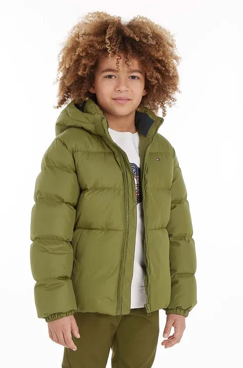 Παιδικό μπουφάν με πούπουλα Tommy Hilfiger χρώμα: πράσινο