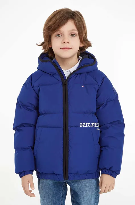 Otroška jakna Tommy Hilfiger mornarsko modra barva