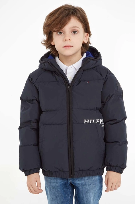 Dětská bunda Tommy Hilfiger tmavomodrá barva