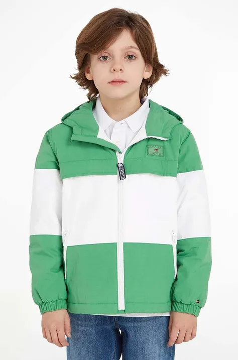 Παιδικό μπουφάν Tommy Hilfiger χρώμα: πράσινο