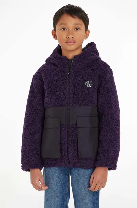 Дитяча куртка Calvin Klein Jeans колір фіолетовий