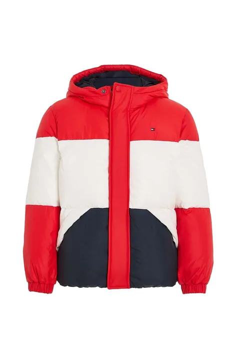 Dječja pernata jakna Tommy Hilfiger boja: crvena