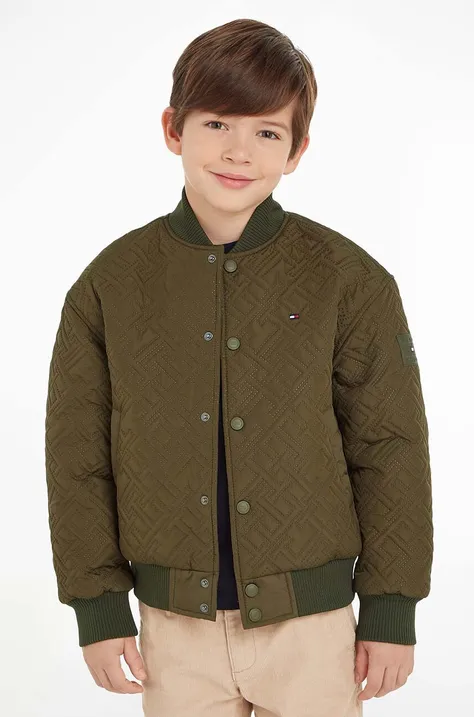 Дитяча куртка-бомбер Tommy Hilfiger колір зелений