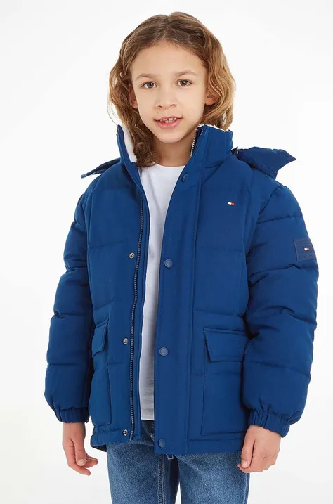Otroška jakna Tommy Hilfiger mornarsko modra barva