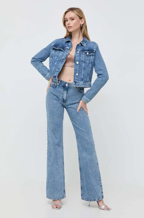 Guess kurtka jeansowa damska kolor niebieski przejściowa