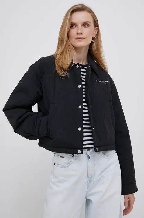 Calvin Klein Jeans kurtka damska kolor czarny przejściowa