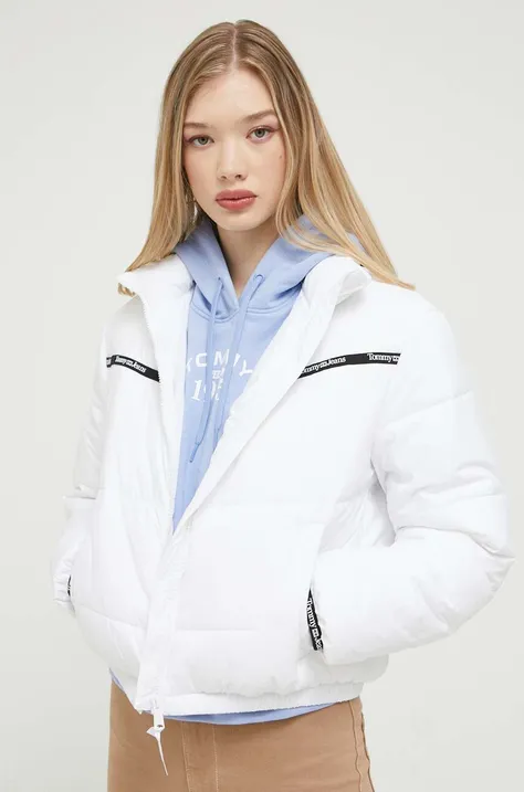 Tommy Jeans rövid kabát női, fehér, téli, oversize