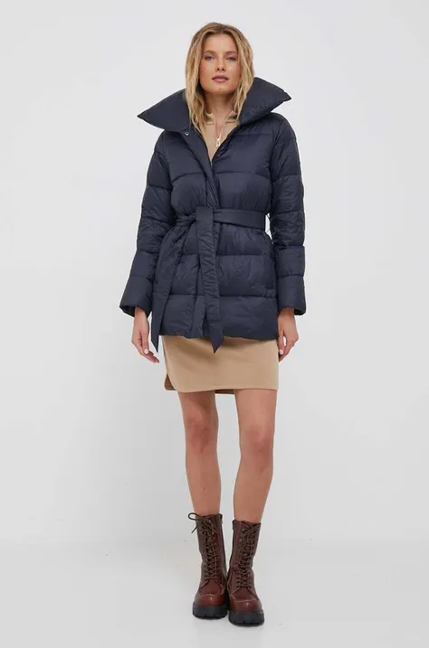 Páperová bunda Lauren Ralph Lauren dámska, tmavomodrá farba, zimná