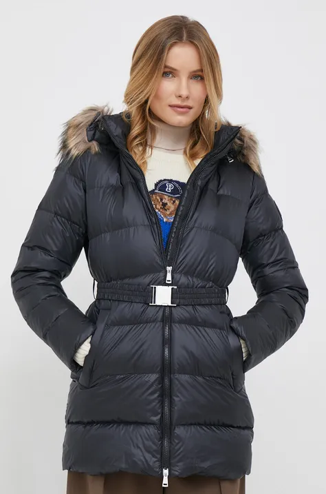 Pernata jakna Polo Ralph Lauren za žene, boja: crna, za zimu