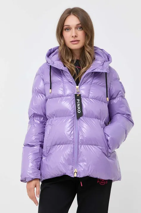 Pinko kurtka damska kolor fioletowy zimowa