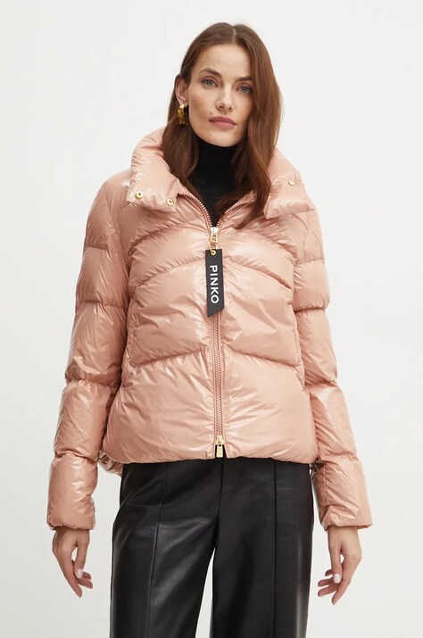 Bunda Pinko dámska, oranžová farba, zimná, 101598 A11K