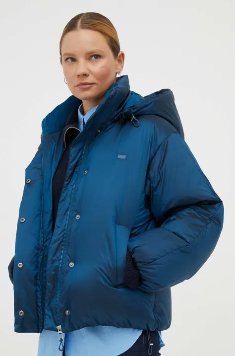 Pernata jakna Levi's za žene, boja: tamno plava, za zimu, oversize