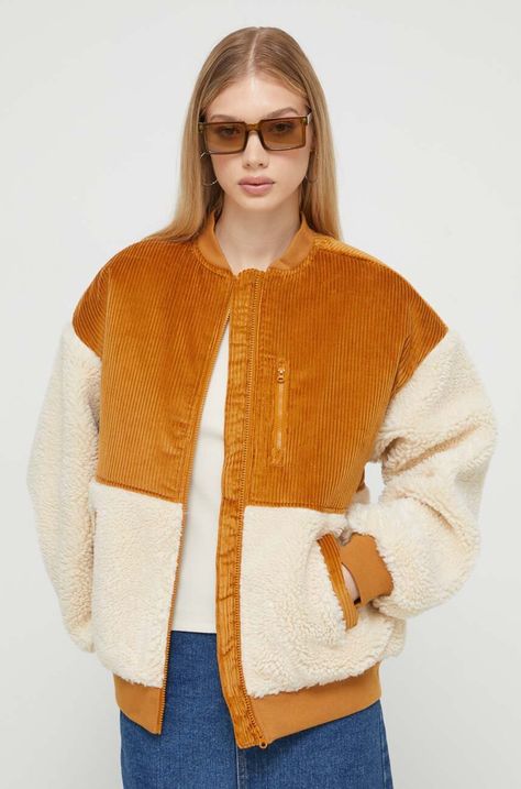 Куртка Billabong женская цвет коричневый переходная oversize