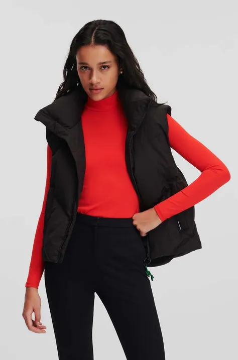 Пухова безрукавка Karl Lagerfeld жіночий колір чорний зимовий