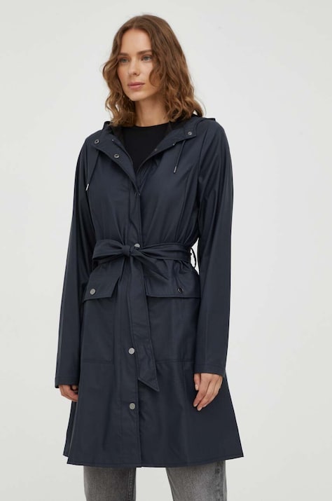 Rains kurtka przeciwdeszczowa 18130 Jackets damska kolor granatowy przejściowa