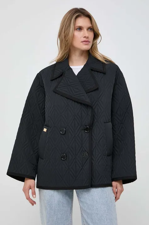Elisabetta Franchi kurtka damska kolor czarny przejściowa oversize
