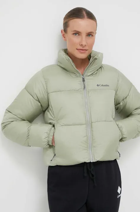 Columbia geacă Puffect Cropped Jacket femei, culoarea verde, de iarnă 2002491
