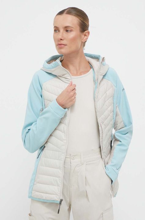 Αθλητικό μπουφάν Columbia Powder Lite Hybrid χρώμα: μπεζ