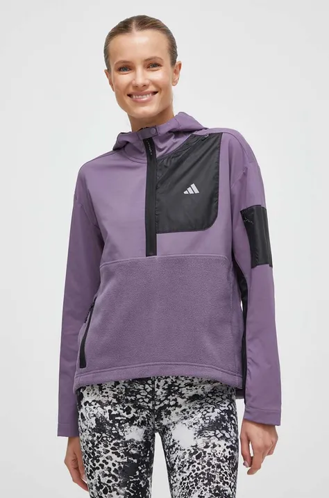 Bežecká bunda adidas Performance fialová farba, prechodná