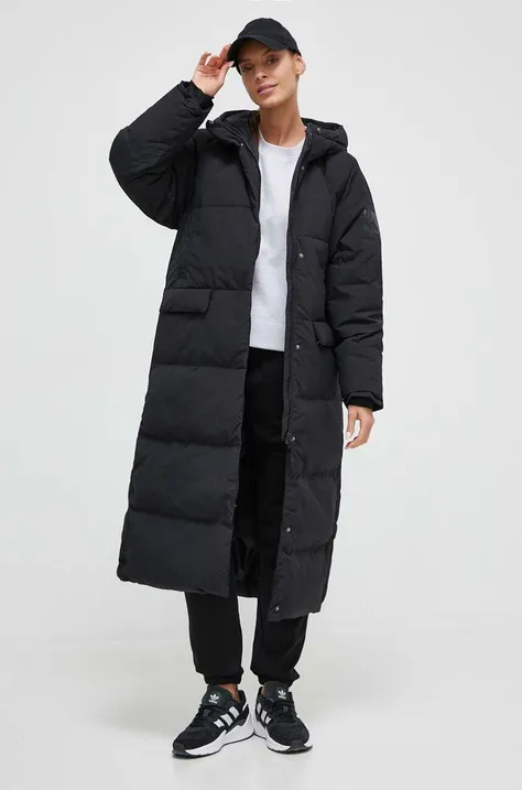Пухова куртка adidas жіноча колір чорний зимова