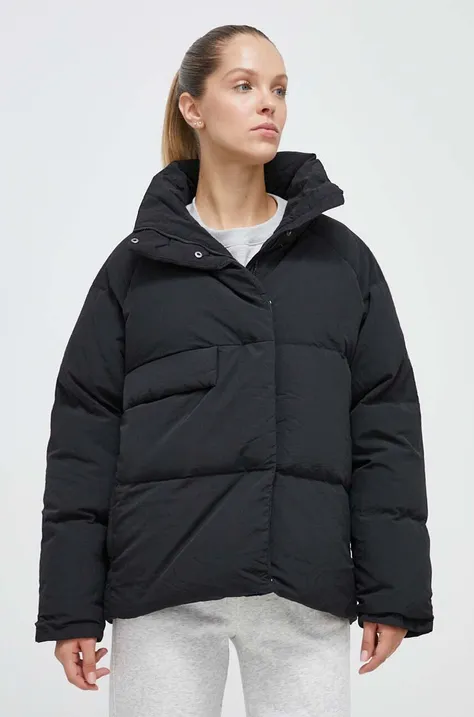 Пухова куртка adidas жіноча колір чорний зимова oversize
