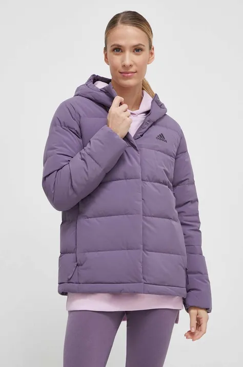 Пухова куртка adidas жіноча колір фіолетовий зимова