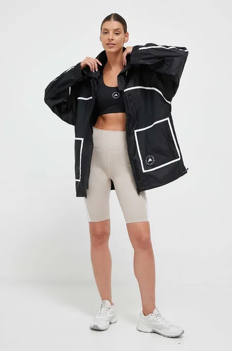 adidas by Stella McCartney kurtka damska kolor czarny przejściowa oversize