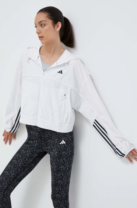 adidas Performance kurtka treningowa Hyperglam kolor biały przejściowa oversize